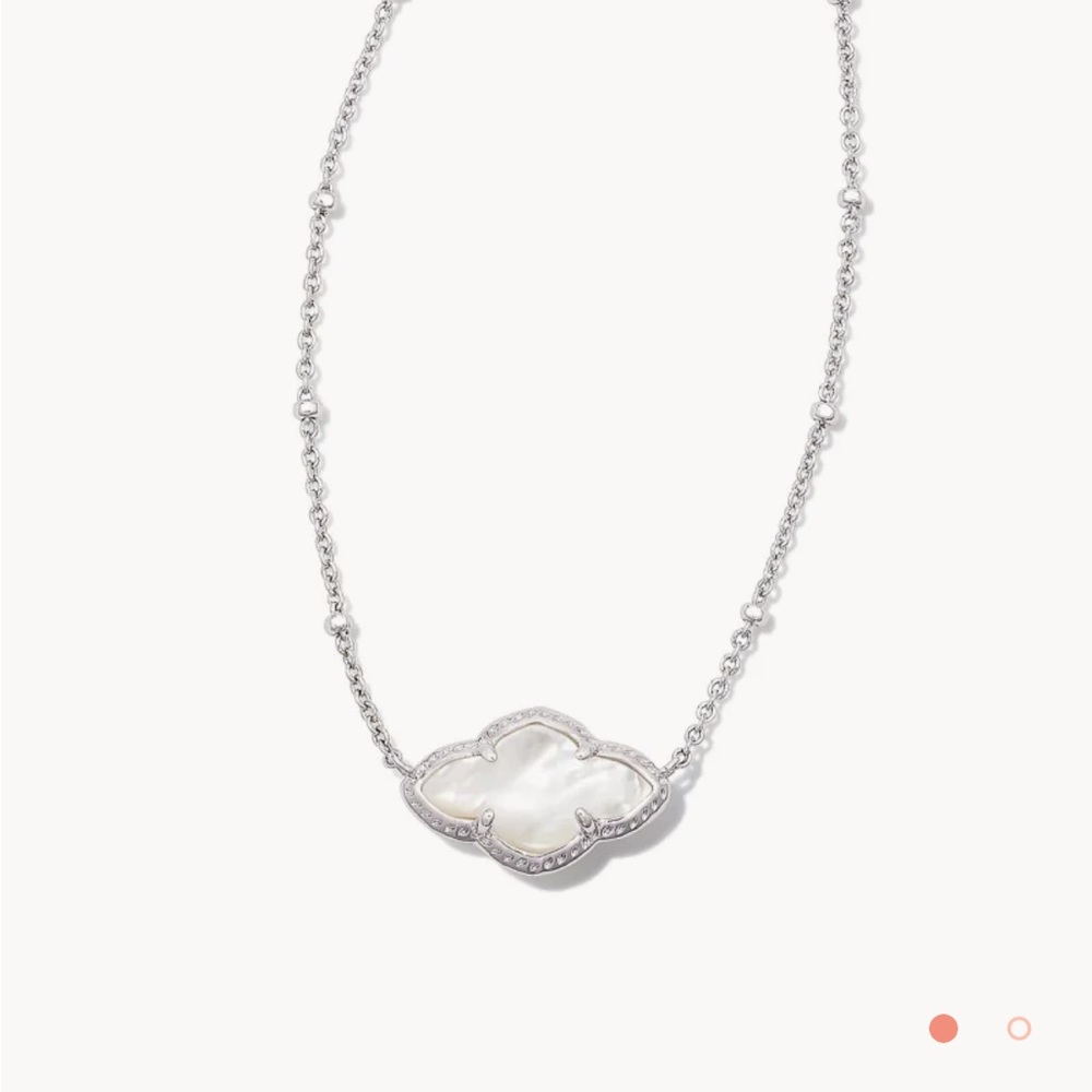 Kendra Scott Abbie silver pendant necklace ivory mother of pearl